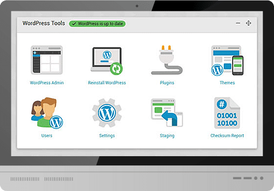 WordPress Tools dashboard on computer screen.