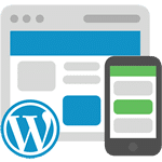 WordPress platform icons on desktop and mobile devices.