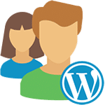 WordPress logo featuring two stylised people icons.