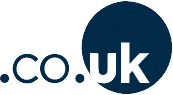 .co.uk domain logo with dark teal background.