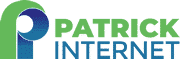 Patrick Internet company logo with stylised text and icon.
