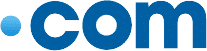 Blue balloon-themed ".com" logo.