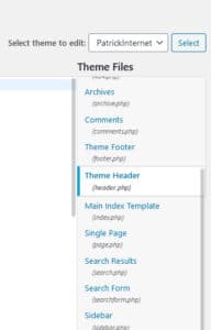 Choosing the right them file to add your Google Tag Manager PHP code