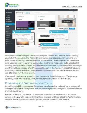 WordPress Apperance Menu