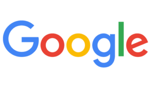 Google's multicolored logo on plain background.