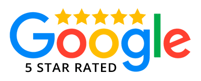 Google logo with five star rating
